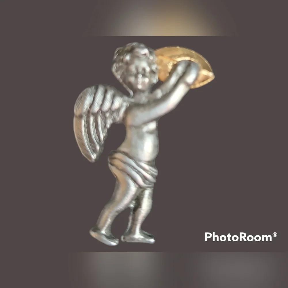 Vintage angel football pin Broach